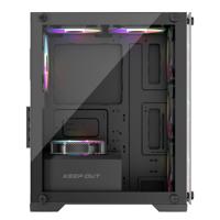 ATX Semi-toren doos KEEP OUT XC-201 GLASS Zwart - thumbnail