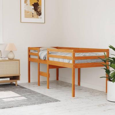 Hoogslaper massief grenenhout wasbruin 75x190 cm