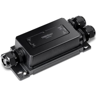 TRENDnet 2-poorts industriële outdoor Gigabit PoE extender, geharde IP67 extreme temperatuur nominale behuizing, verlengt 100 m voor totale afstand tot 200 m (650 ft.) voor maximaal 2 apparaten,