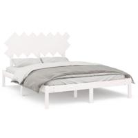 Bedframe massief hout wit 140x200 cm - thumbnail