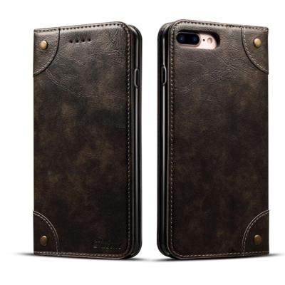 Voor iPhone 8 plus/7 plus barokke eenvoudige horizontale Flip lederen draagtas met houder & kaartsleuven & portemonnee (zwart)