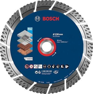 Bosch Accessories 2608900663 EXPERT MultiMaterial Diamanten doorslijpschijf Diameter 230 mm Boordiameter 22.23 mm Steen, Beton, Baksteen 1 stuk(s) Bosch Accessories 2608900663 EXPERT MultiMaterial Diamanten doorslijpschijf Diameter 230 mm Boordiameter 22.23 mm Steen, Beton, Baksteen 1 stuk(s)