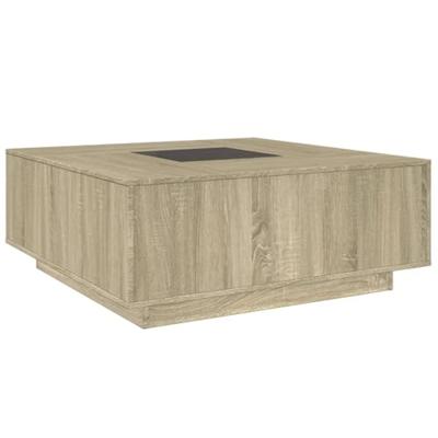 Salontafel met Infinity LED 100x100x40 cm sonoma eikenkleurig