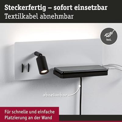 Paulmann Serra 71102 Wandlamp 5.5 W LED Wit (mat), Zwart (mat) Paulmann Serra 71102 Wandlamp 5.5 W LED Wit (mat), Zwart (mat)