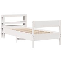 Bedframe zonder matras massief grenenhout wit 120x200 cm - thumbnail