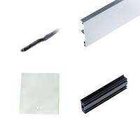 Xperta Afdekprofiel 6m - Wandmontage - Smalle Clips - Tochtstrip - Eindkappen t.b.v. rails en afdekprofiel - Aluminium - thumbnail