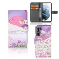 Samsung Galaxy S21 FE | Telefoonhoesje | Met pasjeshouder | Bird Flying - thumbnail