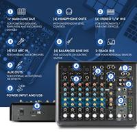 Alto Professional TrueMix 800FX 8-kanaals mixer met USB, Bluetooth en Alesis Multi-FX - thumbnail