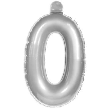 Folat BV Cijfer ballon 0 zilver