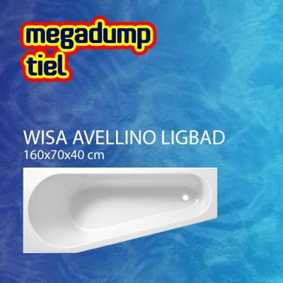 Wisa Avellino bad acryl afgeschuind 160x70x40cm links wit 5050400679