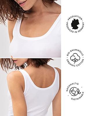 Organic dames brede band hemd - Naadloos Biologisch katoenen dames onderhemd - Duurzaam