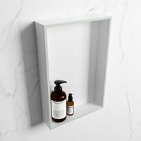 MONDIAZ EASY Nis 44,5x29,5cm in solid surface kleur Greey | Talc. 1 vak geschikt voor in- of opbouw - thumbnail