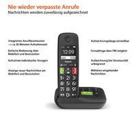 Gigaset E290A DECT/GAP Draadloze DECT-telefoon Compatibel voor hoorapparatuur, Antwoordapparaat, Handsfree, Babyfoon Zwart - thumbnail