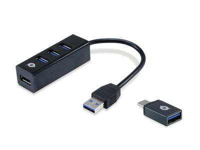Conceptronic HUBBIES04B USB 3.2 Gen 1-hub 4 poorten Zwart