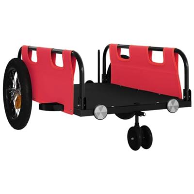 VidaXL Fietstrailer oxford stof en ijzer rood VidaXL Fietstrailer oxford stof en ijzer rood