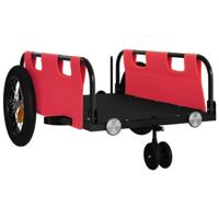 Fietstrailer oxford stof en ijzer rood - thumbnail