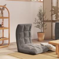 Vloerstoel inklapbaar stof lichtgrijs - thumbnail