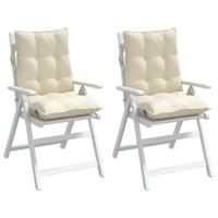 VidaXL Stoelkussens 2 st lage rug oxford stof crèmekleurig - thumbnail