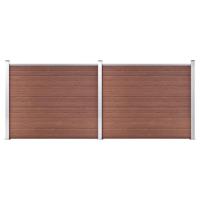 Schuttingpanelenset 353x146 cm HKC bruin - thumbnail