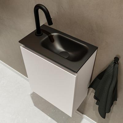 MONDIAZ TURE 40cm toiletmeubel linen. EDEN wastafel urban rechts 1 kraangat