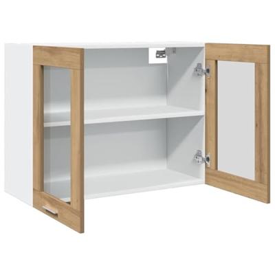 Bovenkast Lyon 80x31x60 cm bewerkt hout artisanaal eikenkleurig