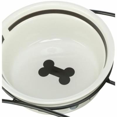 Trixie voerbak hond food keramiek wit / zwart Trixie voerbak hond food keramiek wit / zwart