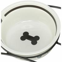 Trixie voerbak hond food keramiek wit / zwart - thumbnail
