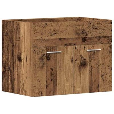Wastafelkast 60x38,5x46 cm bewerkt hout oud houtkleurig Wastafelkast 60x38,5x46 cm bewerkt hout oud houtkleurig