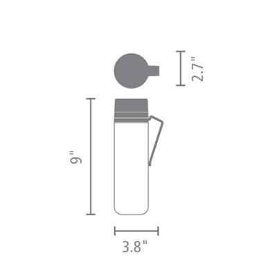 Brabantia Make & Take waterfles met zeef 0,5 liter dark grey Brabantia Make & Take waterfles met zeef 0,5 liter dark grey
