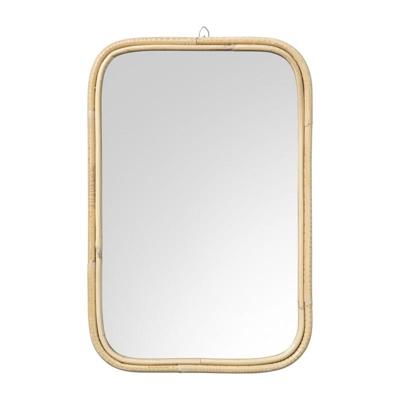 Spiegel met rotan lijst - bruin - 45x30 cm Spiegel met rotan lijst - bruin - 45x30 cm