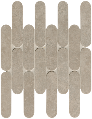 Nobu Grey curve mosaico 3,5x14,5 op net van 29x29,5