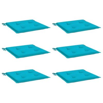 Tuinstoelkussens 6 st 40x40x3 cm stof turquoise - thumbnail