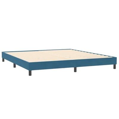 Boxspring zonder matras fluweel donkerblauw 200x210 cm