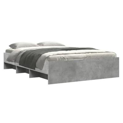 Bedframe bewerkt hout betongrijs 120x190 cm