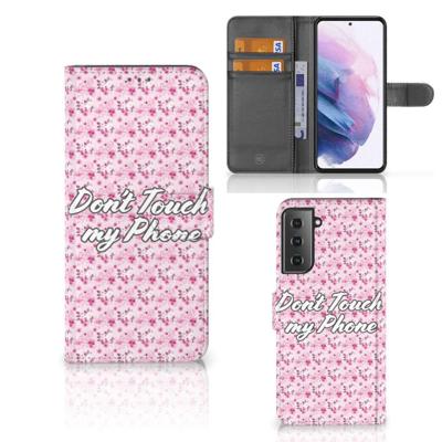 Samsung Galaxy S21 Plus Portemonnee Hoesje Flowers Pink DTMP Samsung Galaxy S21 Plus Portemonnee Hoesje Flowers Pink DTMP