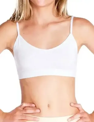 Perini meisjes topje, microfiber - Naadloos - Meiden brassiere spaghetti bandjes - MS049 - Wit - MS049 - MS049 - MS049 - MS049 - MS049 - MS049