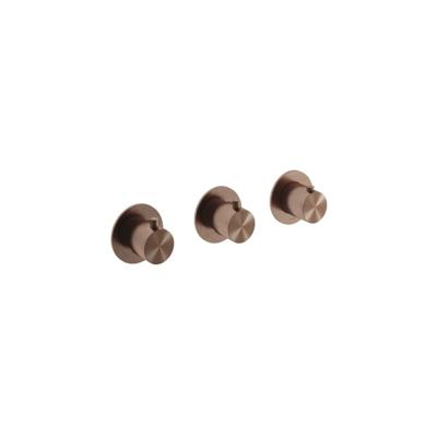 Hotbath Archie - Afbouwdeel - Archie Douche Thermostaat met 2 Stopkranen Horizontaal/verticaal Bcp Pvd - Geborsteld Koper Pvd