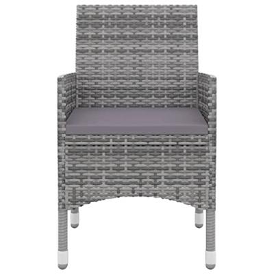 3-delige Tuinset met kussens poly rattan en glas