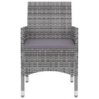 3-delige Tuinset met kussens poly rattan en glas - thumbnail