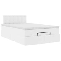 Ottoman bed met matras 120x190 cm kunstleer wit - thumbnail