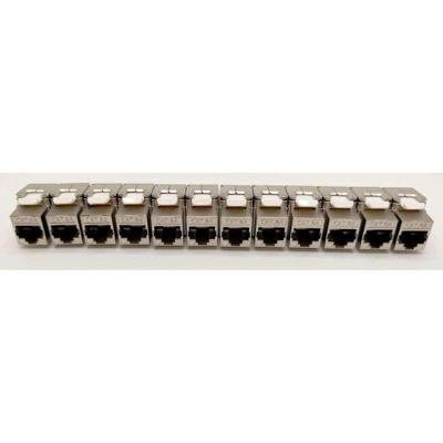 Pakket van 12 RJ45 Cat.6a keystone-aansluitingen - LINEAIR - PR24AS12 - Kort - Afgeschermd