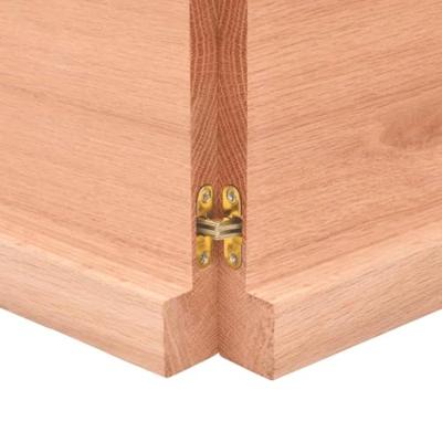 Wandschap 160x50x(2-4)cm behandeld massief eikenhout lichtbruin