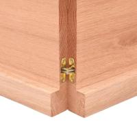 Wandschap 160x50x(2-4)cm behandeld massief eikenhout lichtbruin - thumbnail