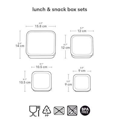 Set van 4 lunchboxen voor kinderen AMIS DE LA FORÊT A Little Lovely Company mintgroen