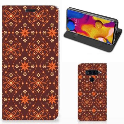 LG V40 Thinq | Hoesje met Magneet | Batik Brown