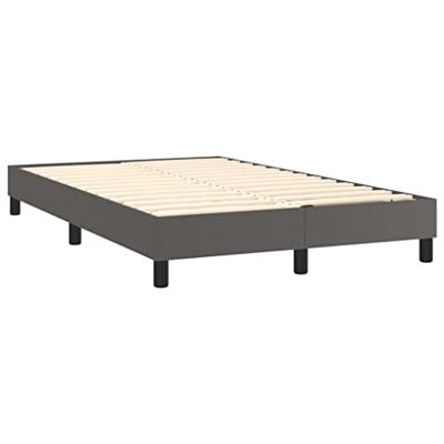 Boxspring met matras kunstleer grijs 120x200 cm