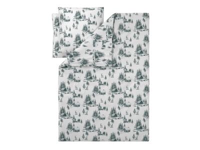 LIVARNO Dekbedovertrek 240 x 220 cm (Dennenboom/wit/groen)