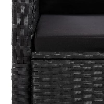 11-delige Tuinset met kussens poly rattan zwart