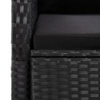11-delige Tuinset met kussens poly rattan zwart - thumbnail