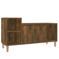Tv-meubel 100x35x55 cm bewerkt hout gerookt eikenkleurig - thumbnail